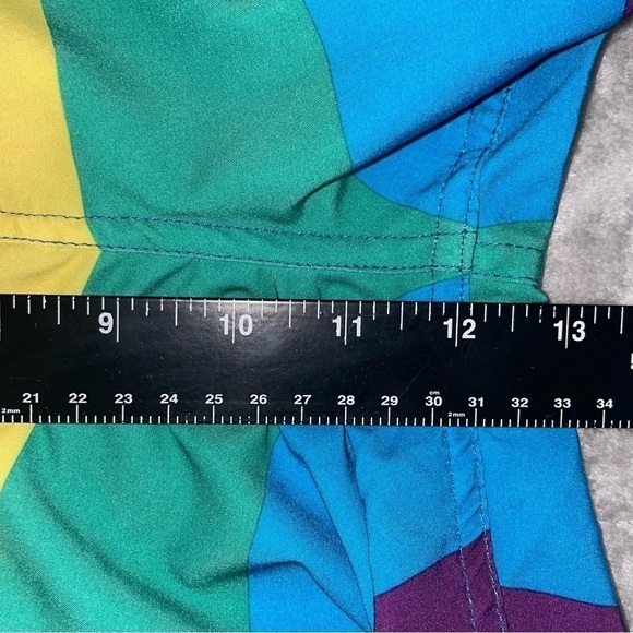 Rainbow Striped Pride Swim Surf Trunk Shorts Size Large - Picture 6 of 7